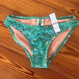 NWT J Crew floral green bikini bottoms ONLY Size xxs (run big fit like an xs)